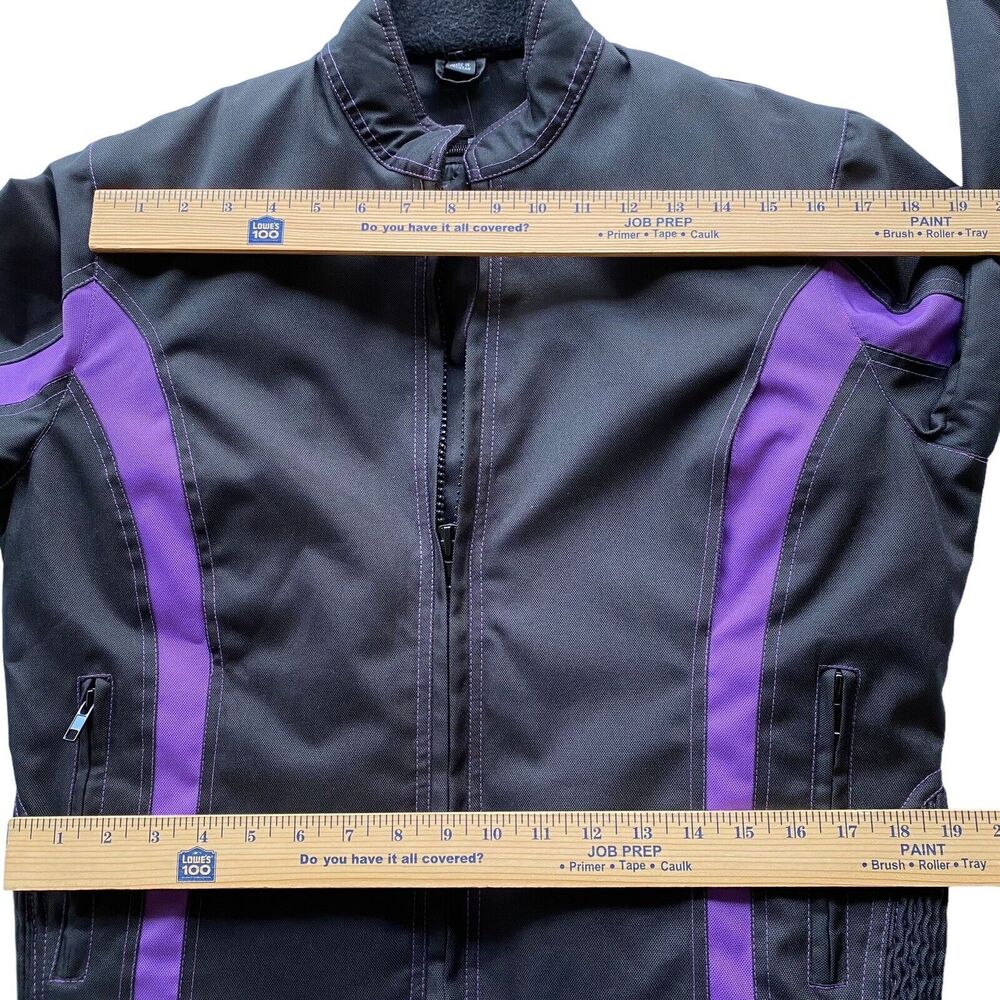 Zony Jacket Womens Medium Black/Purple Moto Coat Fitted Removable Lining - Picture 12 of 14